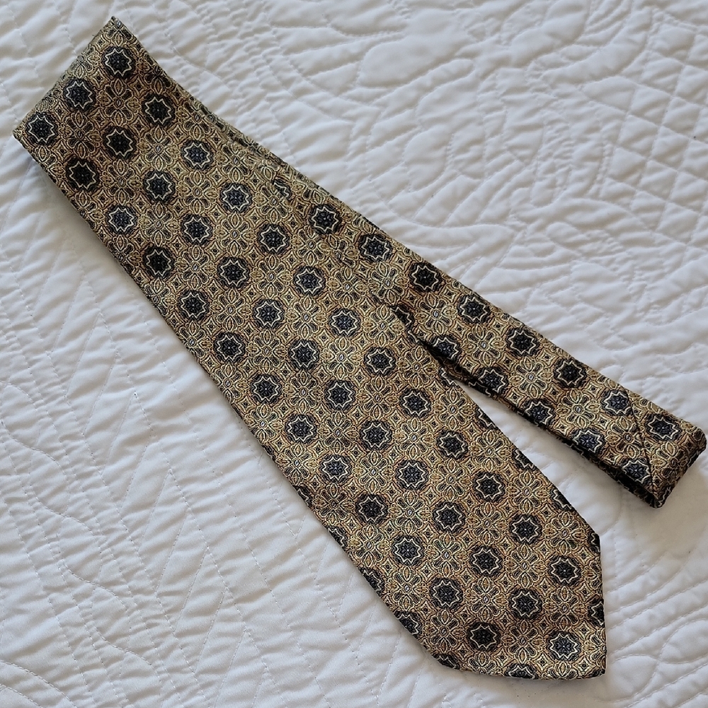 Robert Talbott Gold And Gray Patterned Tie - image 2